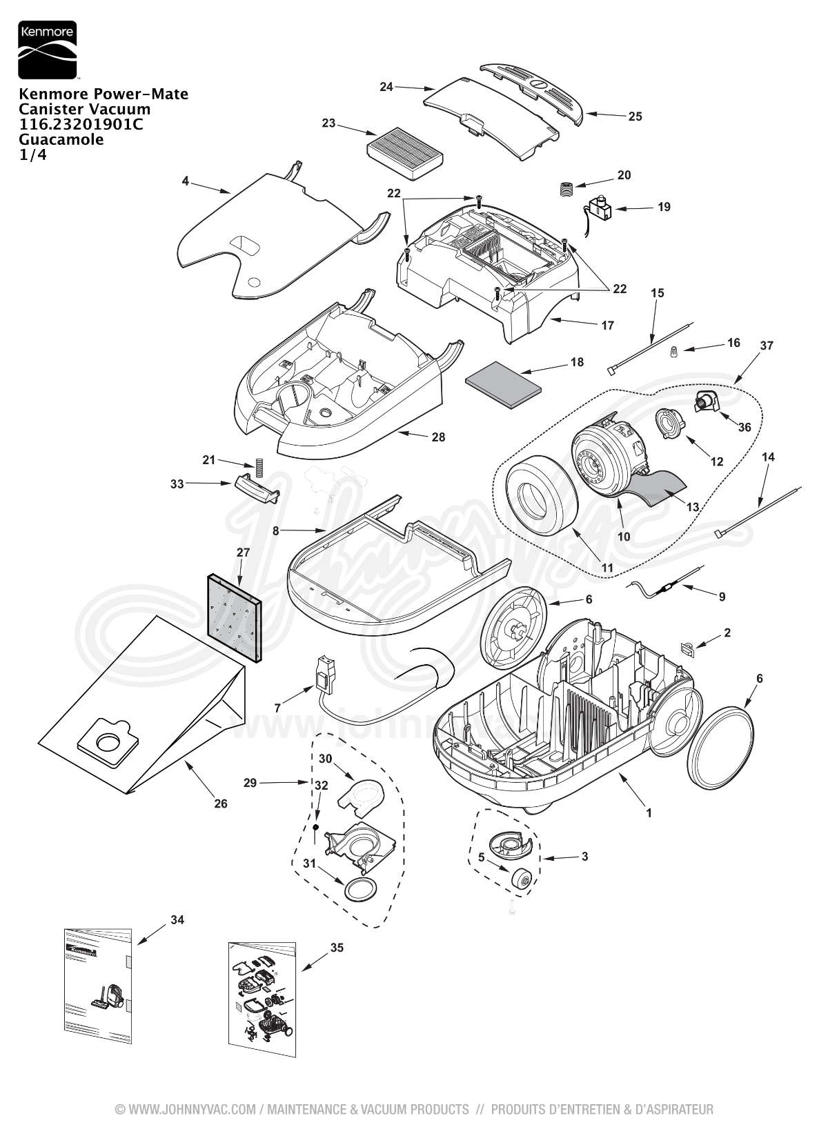 Wiring Diagram Info: 34 Kenmore Vacuum Model 116 Parts Diagram