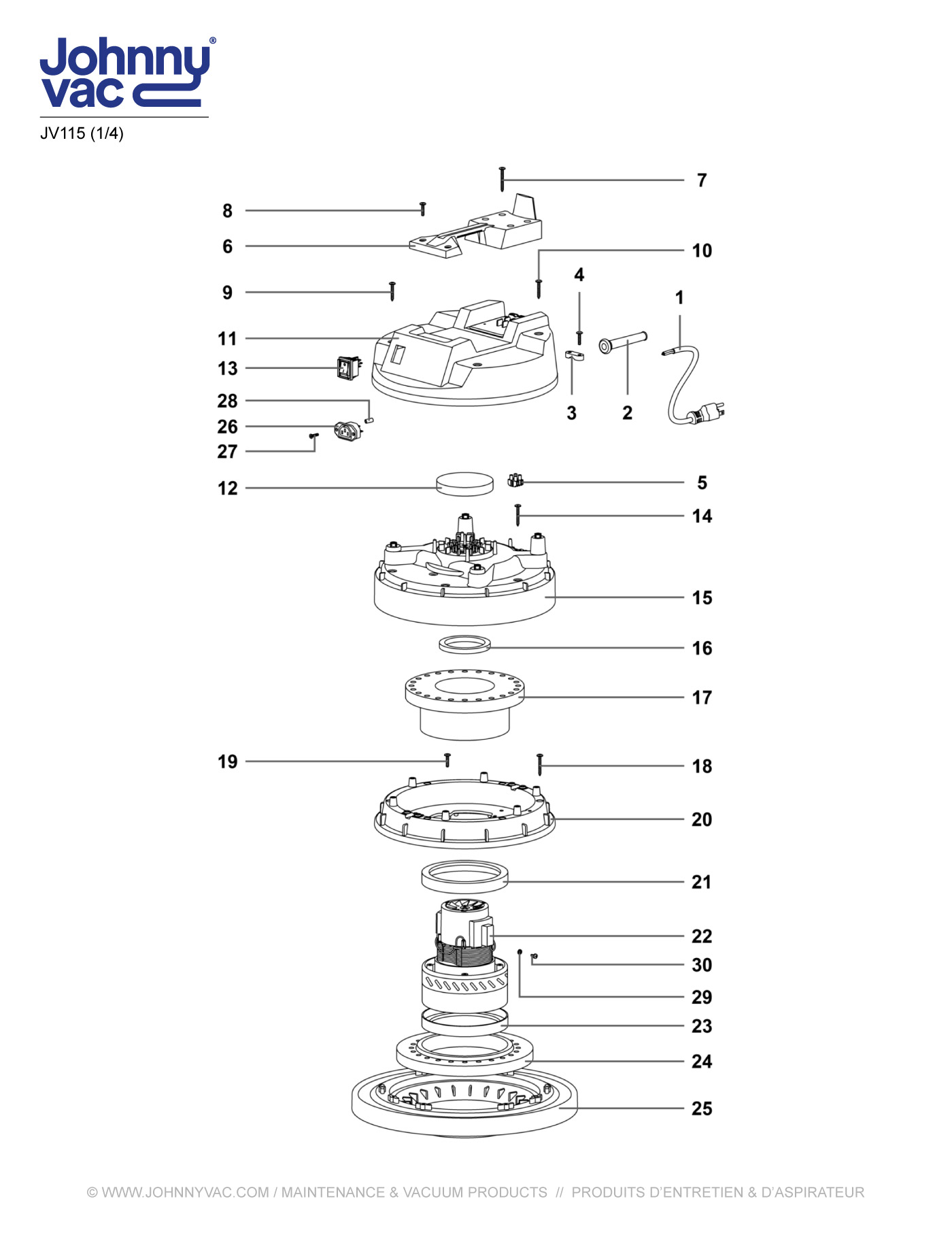 Wet & Dry Commercial Vacuum - Capacity of 5.9 gal (22.5 L