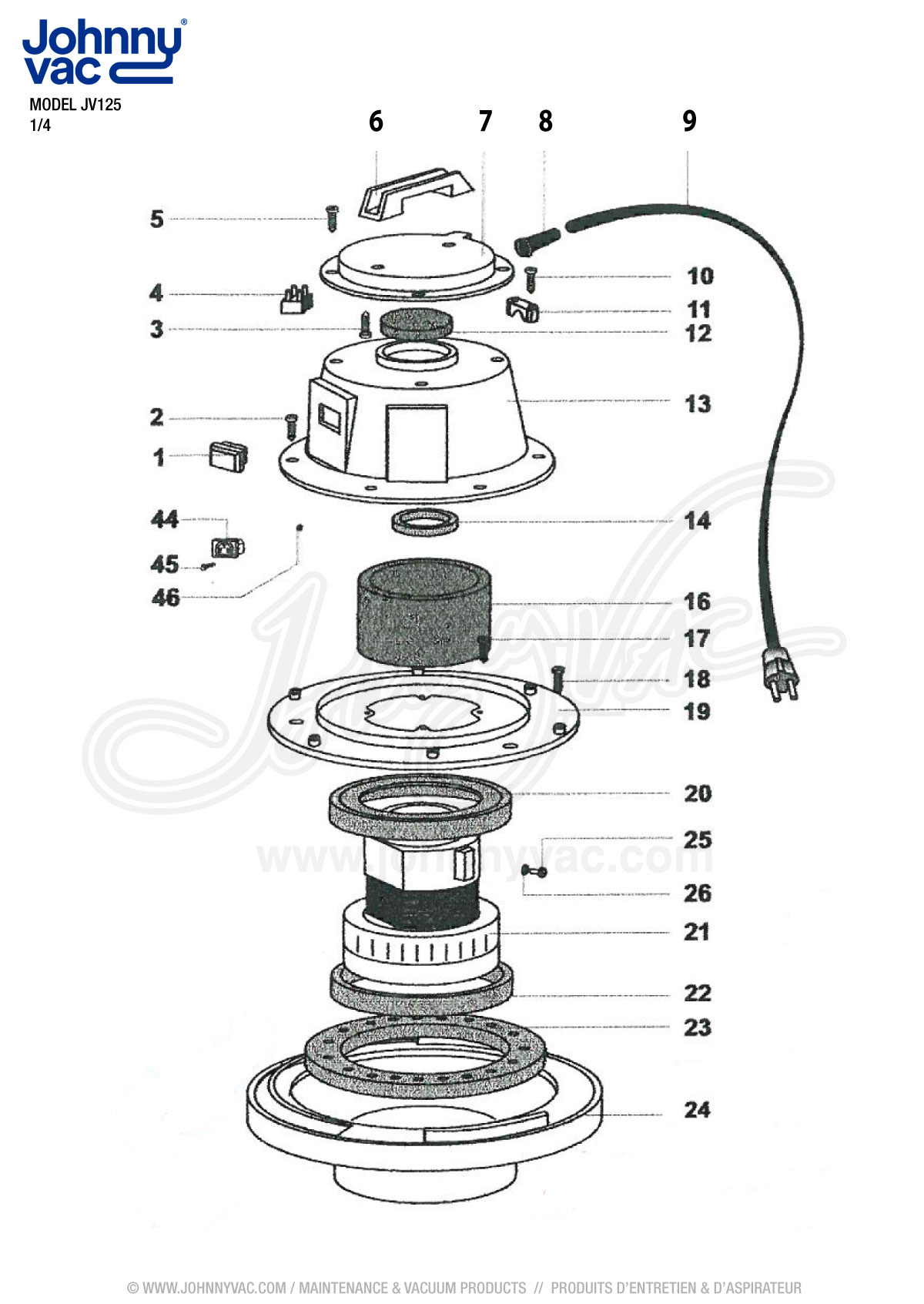 Wet & Dry Commercial Vacuum - Capacity of 4 gal (15 L