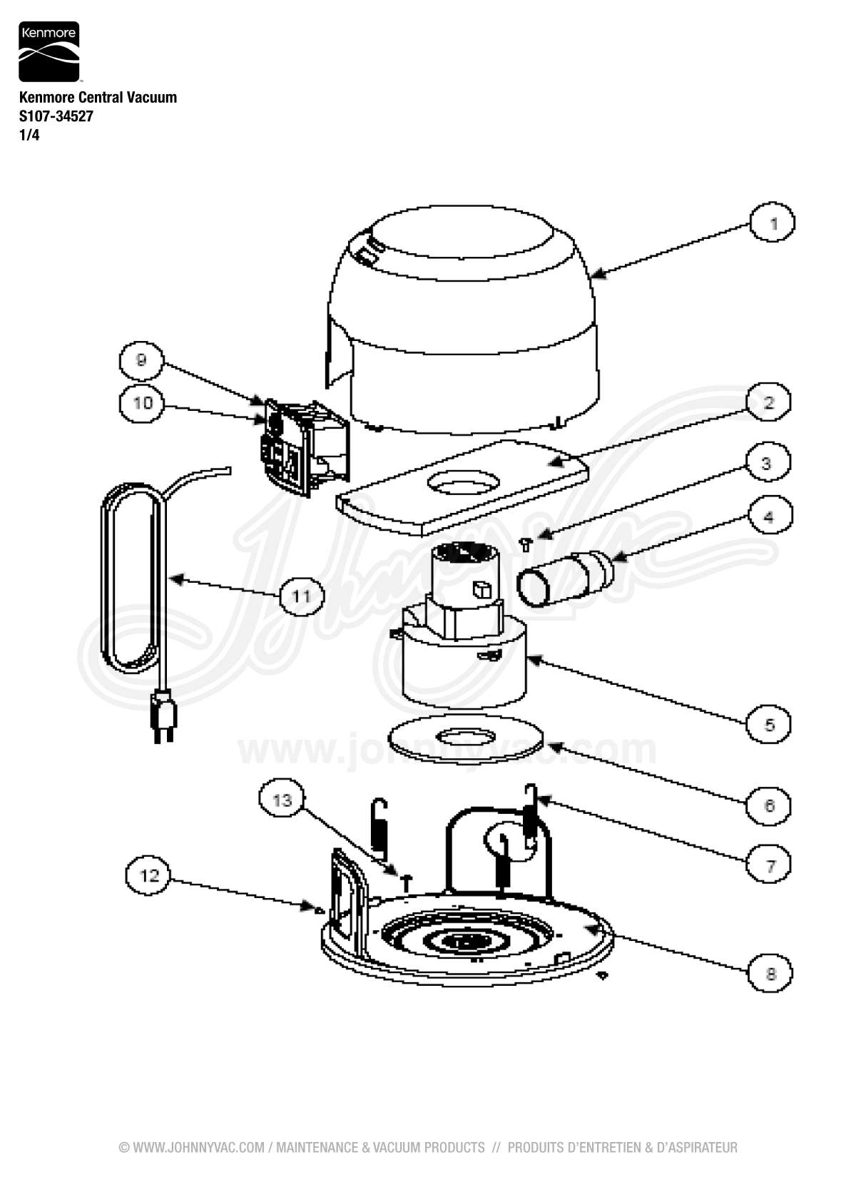 Kenmore Central Vacuum S107-34527