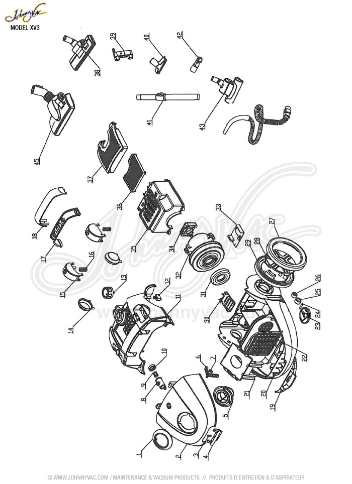 Canister Vacuum Cleaner, Johnny Vac - HEPA Filtration - Telescopic